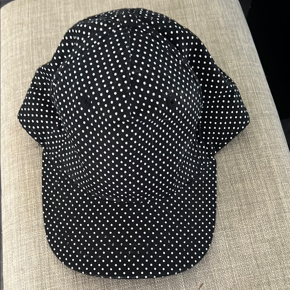 Classic Black and White Polka Dot Hat